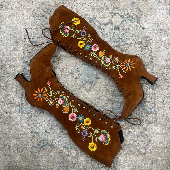 PENNY LANE BOOTS ✨ JEFFERY CAMPBELL X FREE PEOPLE ✨ WISTERIA RARE GEM💎 - Picture 11 of 17